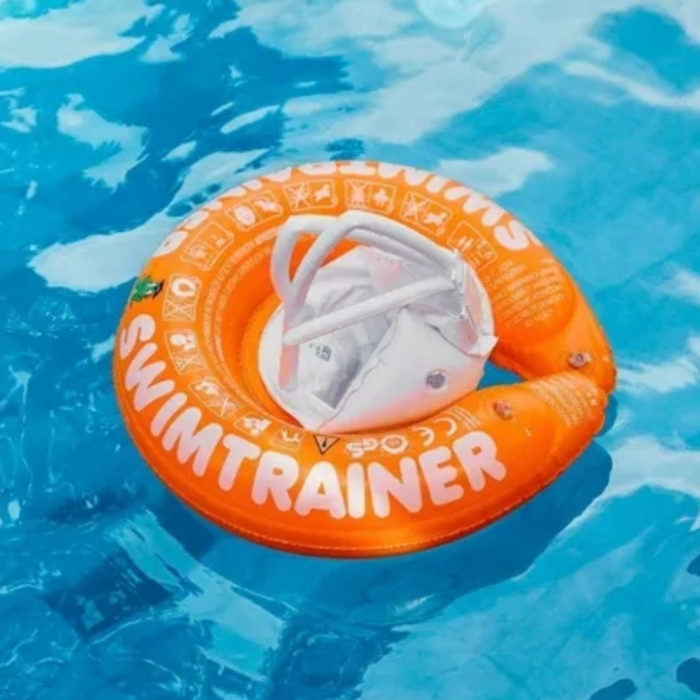 FREDS SWIM ACADEMY SWIMTRAINER Classic Orange, Baby Pool Float Ring for Toddlers